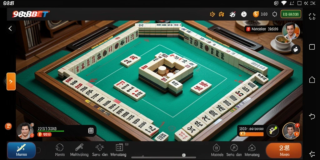 Screenshot gameplay Mahjong yang mendebarkan di 988BET.