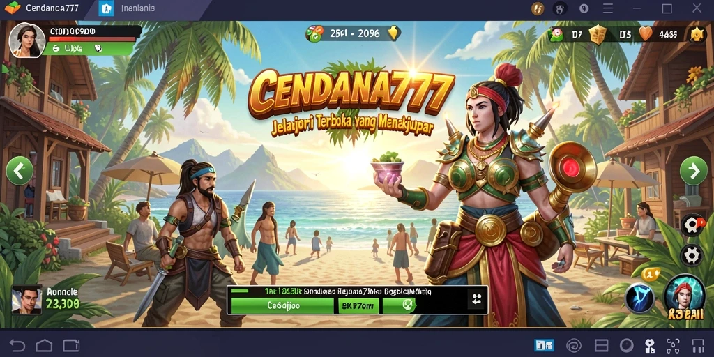 Screenshot gameplay CENDANA777 yang memperlihatkan petualangan seru di dunia terbuka.