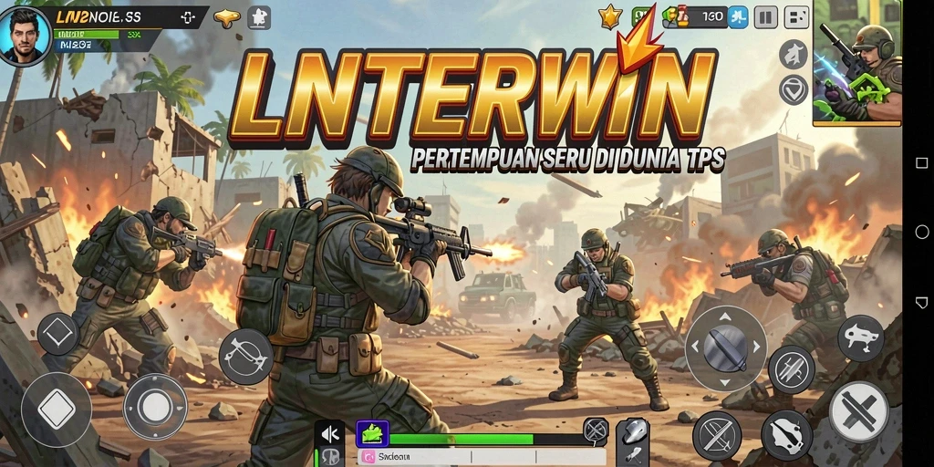 Gameplay seru LNTERWIN dengan aksi pertempuran yang mendebarkan.