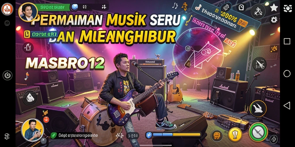 Tampilan gameplay seru dalam MASBRO12 yang memukau dan penuh warna.